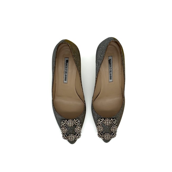 MANOLO BLAHNIK Hangisi Glitter 50mm - Picture 9 of 9